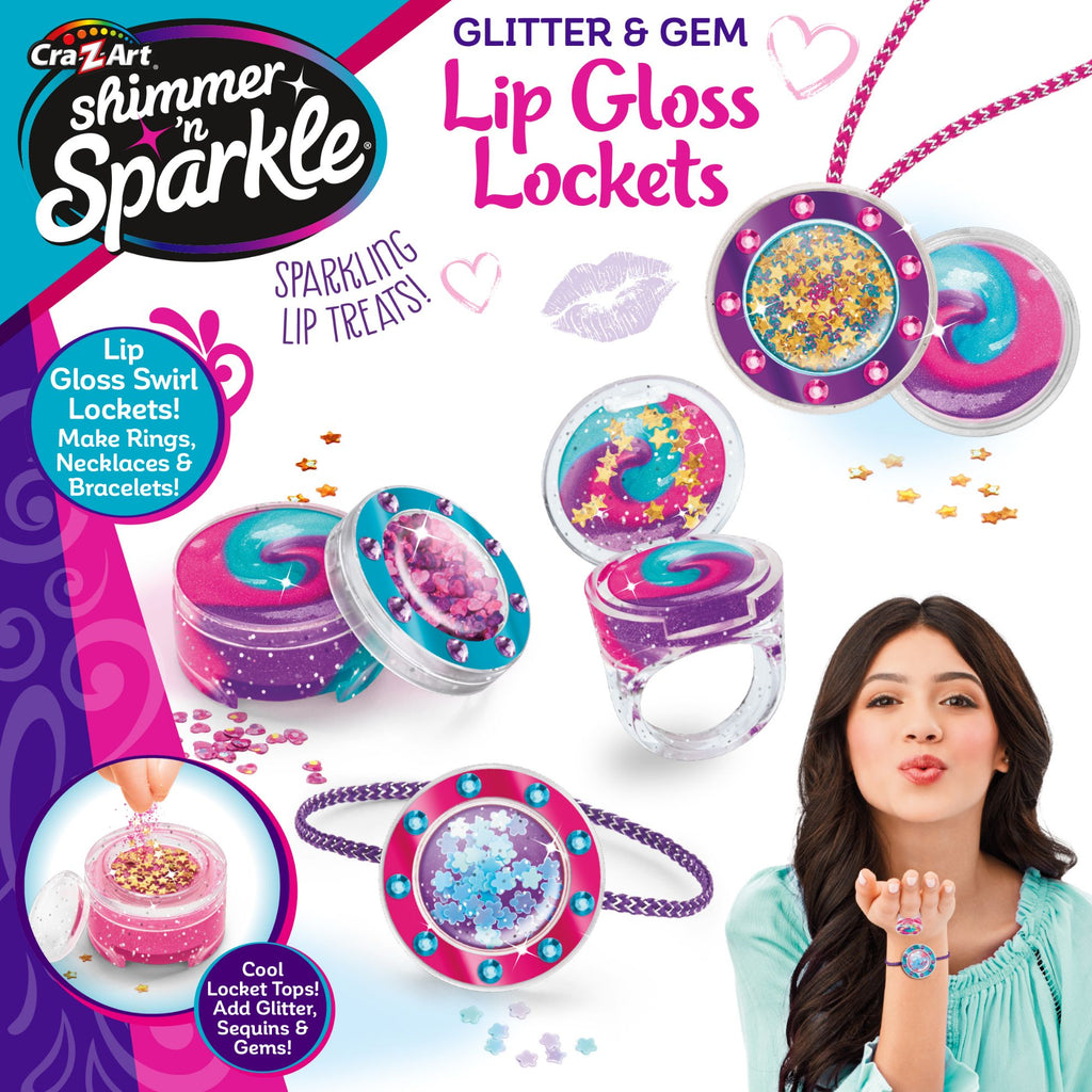 Shimmer N Sparkle Glitter and Gem Lip Gloss Lockets