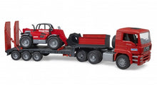 Load image into Gallery viewer, MAN TGA truck with low loader trailer and Manitou telehandler