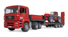 Load image into Gallery viewer, MAN TGA truck with low loader trailer and Manitou telehandler