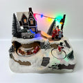 Santa & Snowman Village Scene