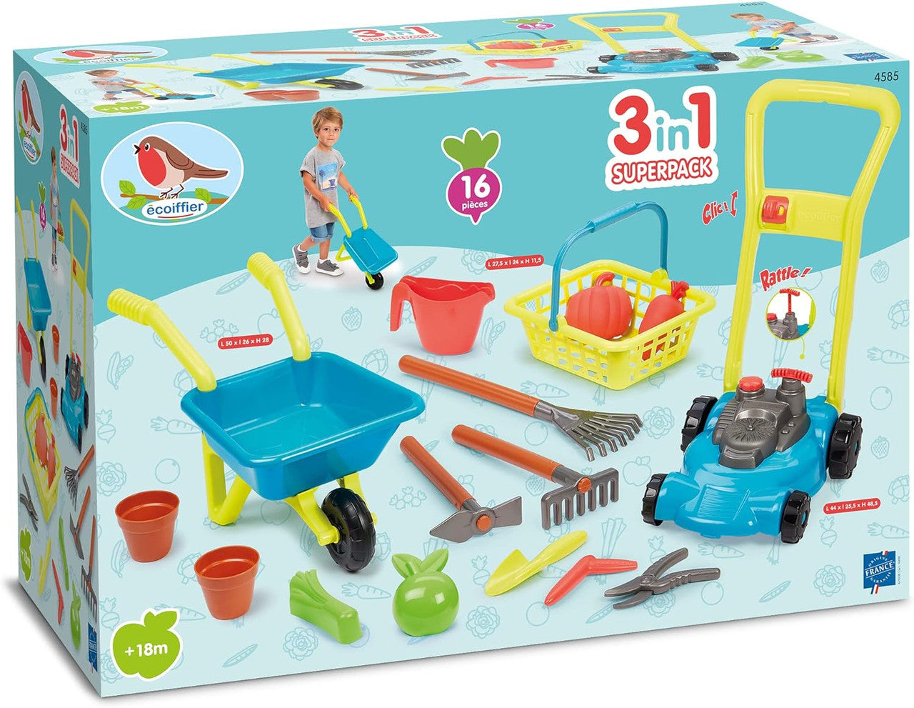 3 in 1 Garden Super Pack with Wheelbarrow