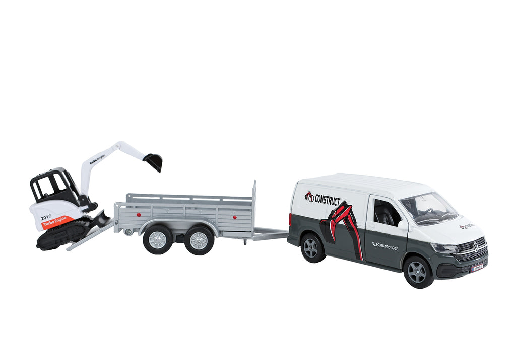 Volkswagen Transporter with Trailer mini Digger