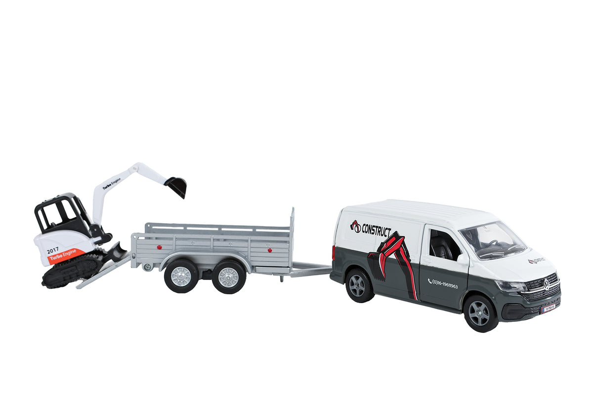 Volkswagen Transporter with Trailer mini Digger