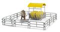 Hay rack with fences and trough
