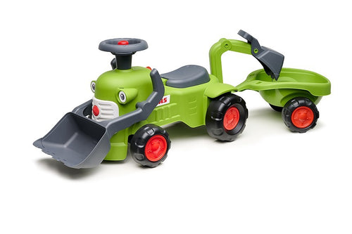 Falk Claas Vintage Tractor with Loader, Back Hoe and Trailer