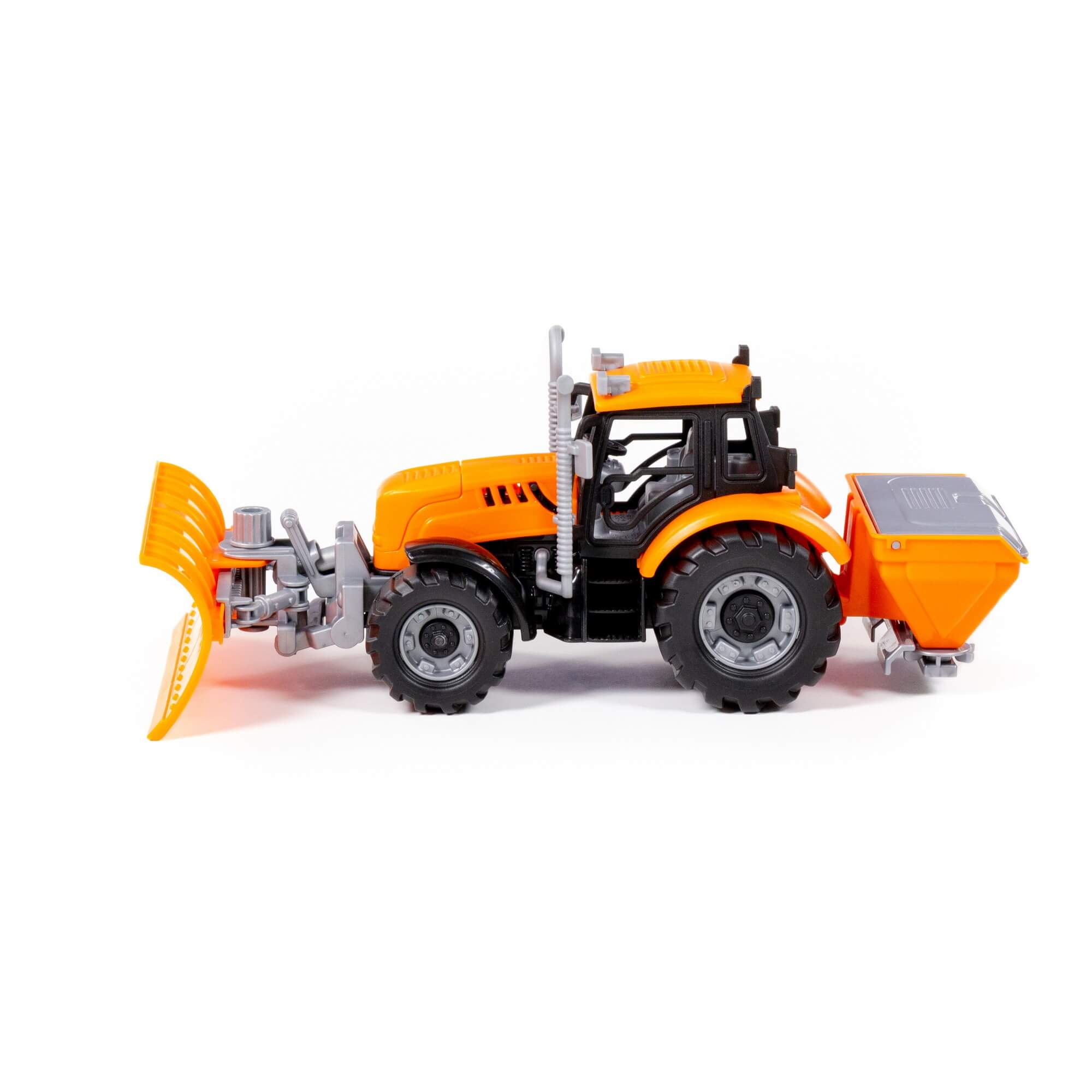 PROGRESS friction powered snow-plough tractor, orange