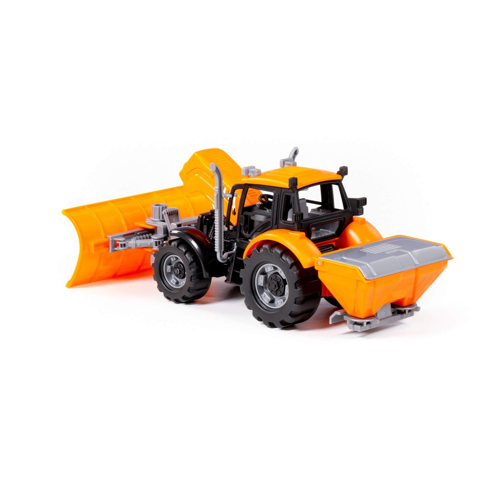 PROGRESS friction powered snow-plough tractor, orange