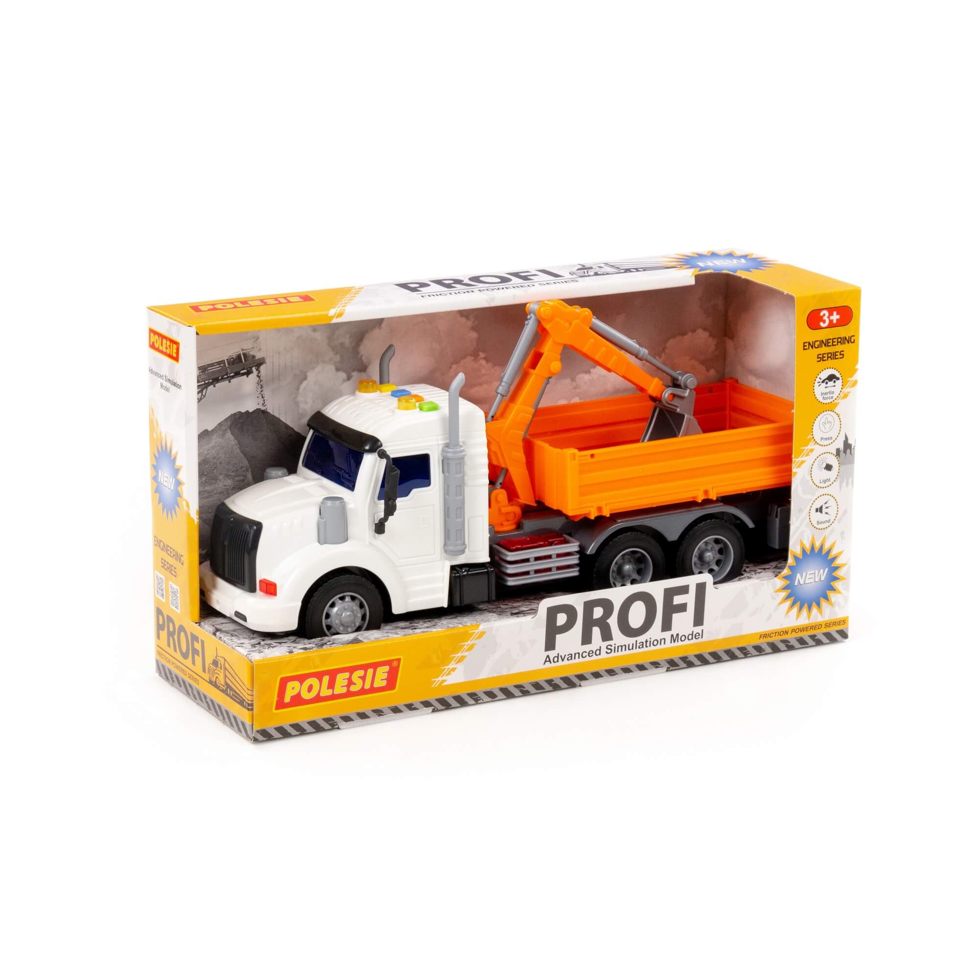 Profi drop-side with shovel bucket