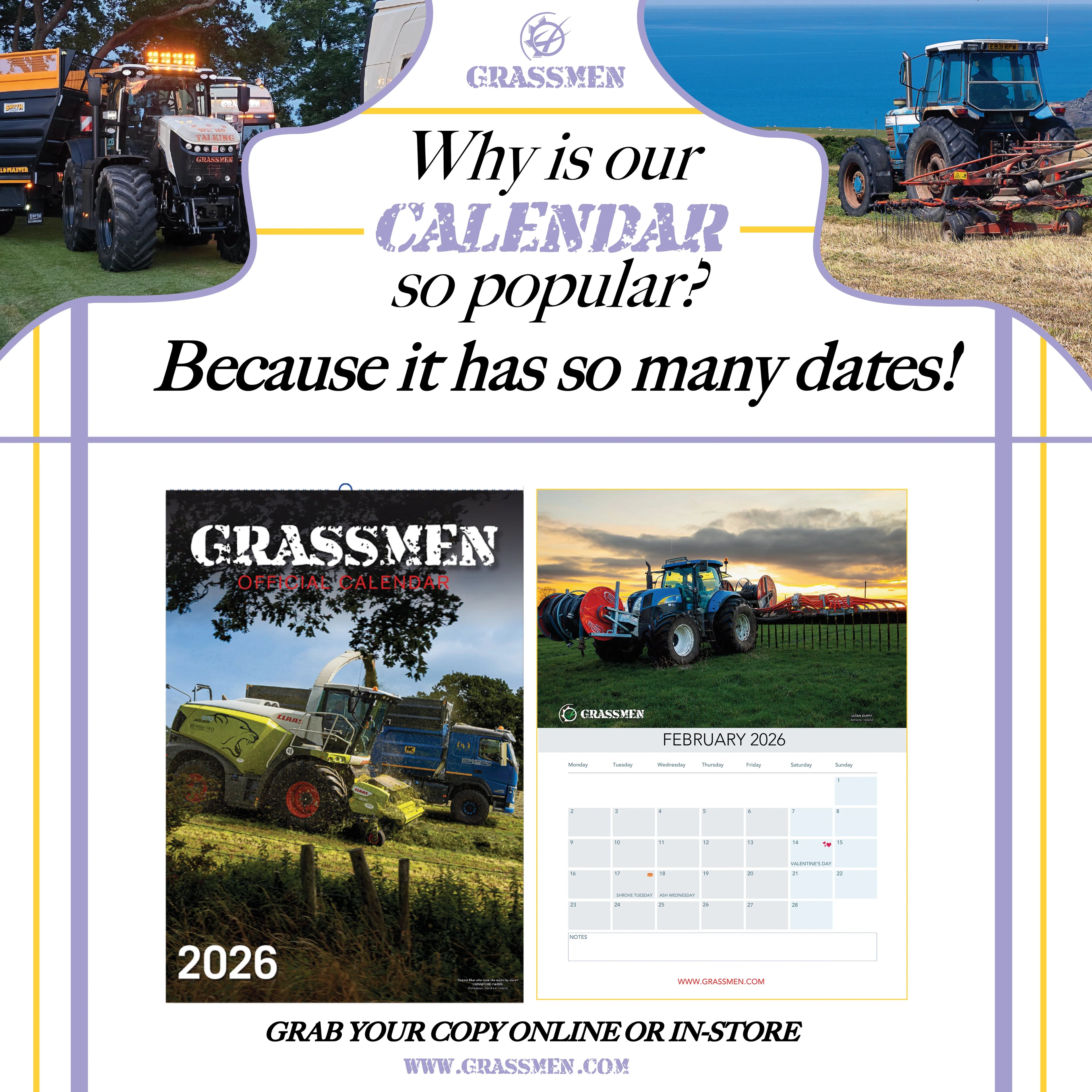 GRASSMEN 2026 A3 - 14 Month Calendar