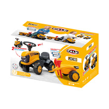 Load image into Gallery viewer, Falk Baby Jcb Ride-On Tractor With Trailer, Rake &amp; Shovel