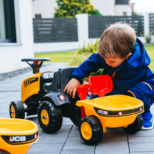 Load image into Gallery viewer, Falk Baby Jcb Ride-On Tractor With Trailer, Rake &amp; Shovel