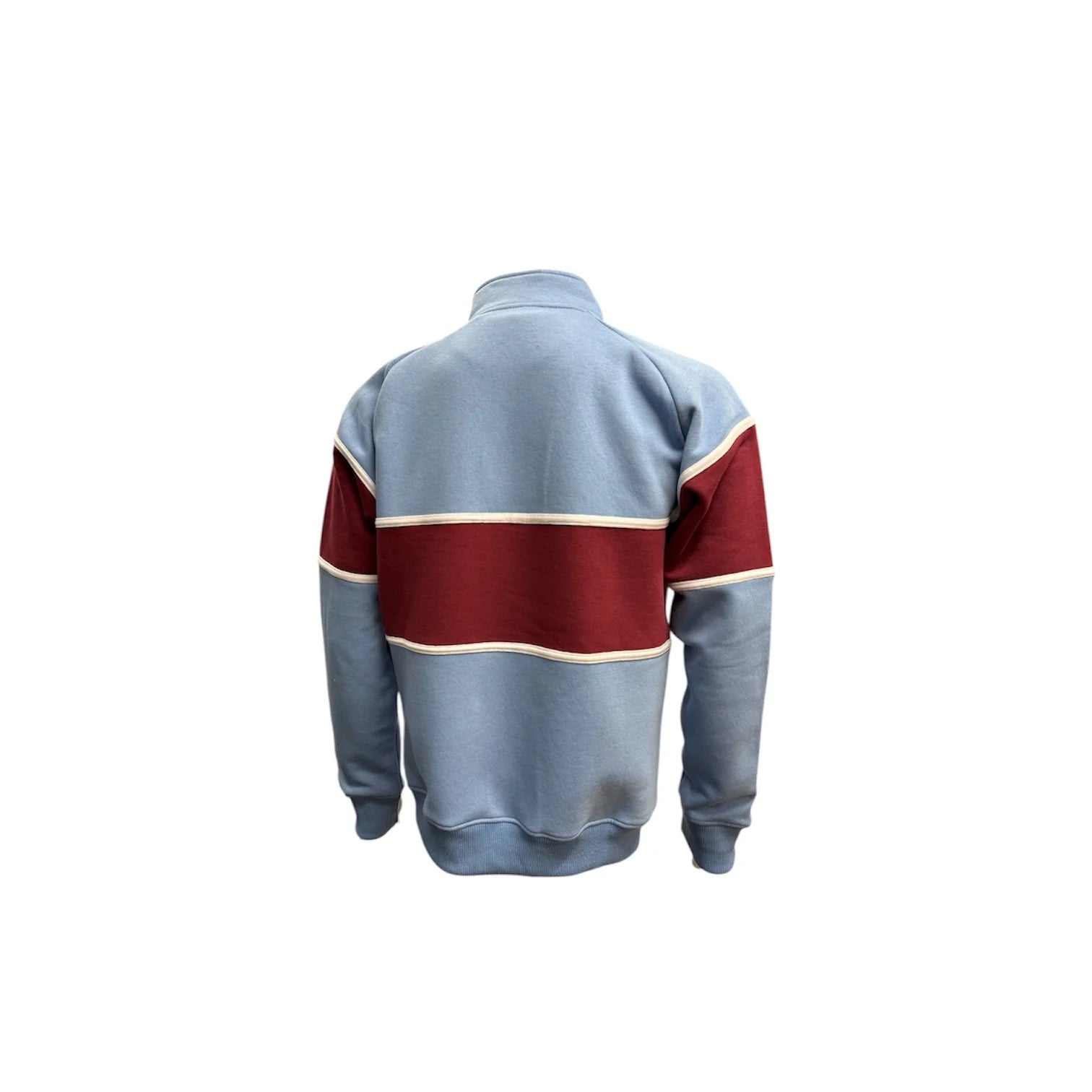 GRASSMEN Sky Blue, Burgundy & White - Adults Unisex Cotton Quarter Zip