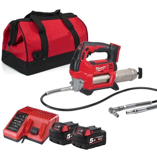 Milwaukee M18 Cordless Grease Gun Kit (2x5Ah)