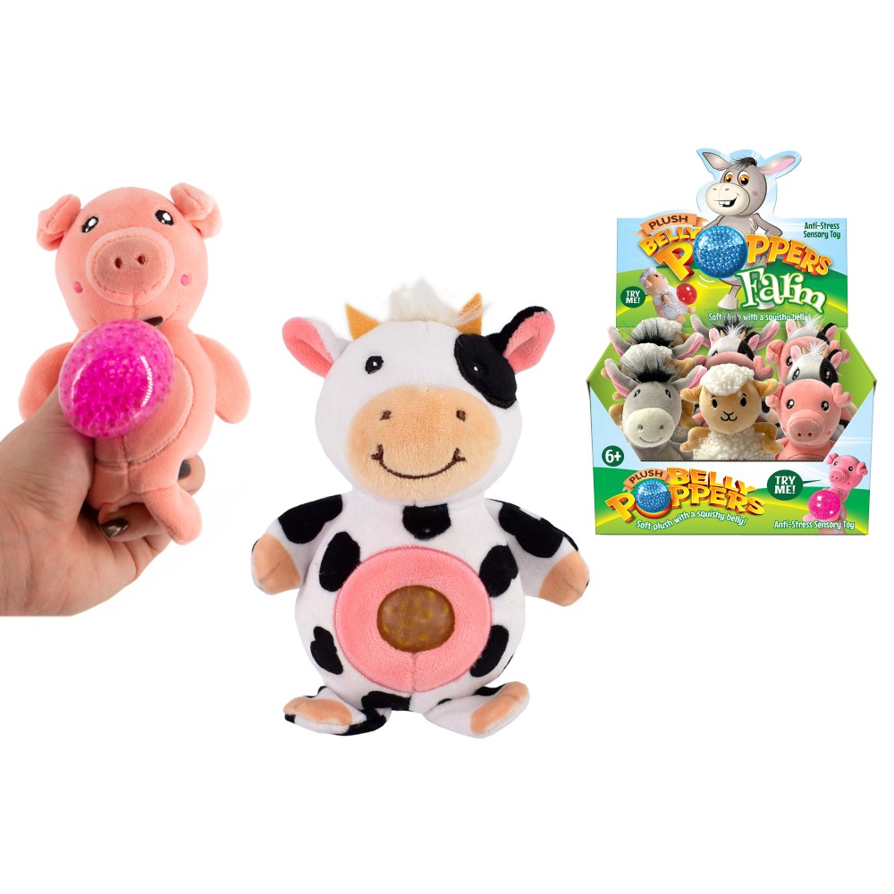Plush Squishy Bellies Poppers – Farm Animals