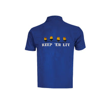 Load image into Gallery viewer, GRASSMEN Adults Keep &#39;Er Lit Blue Polo Shirt