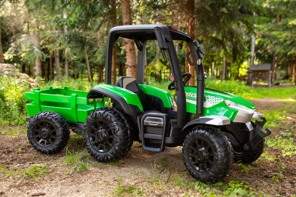 AgriPow 24V Electric Ride On Tractor with Trailer Green