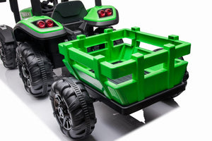 AgriPow 24V Electric Ride On Tractor with Trailer Green