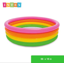 Load image into Gallery viewer, Intex Pool Inflatable Round 4 Layers Multi Color Rainbow 66x18 Inches