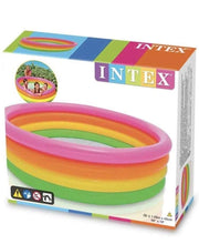 Load image into Gallery viewer, Intex Pool Inflatable Round 4 Layers Multi Color Rainbow 66x18 Inches