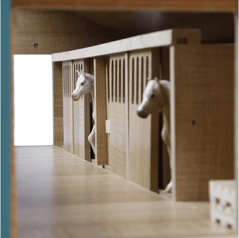 Kids Globe Wooden 9-Horse Stable