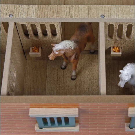 Kids Globe Wooden 9-Horse Stable