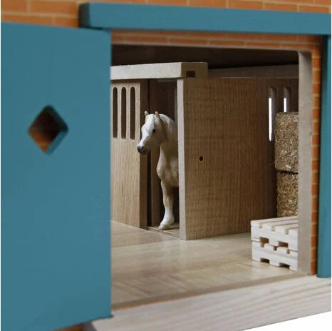 Kids Globe Wooden 9-Horse Stable