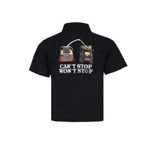 Load image into Gallery viewer, Grassmen - Can&#39;t Stop, Won&#39;t Stop Black Polo Shirt KIDS