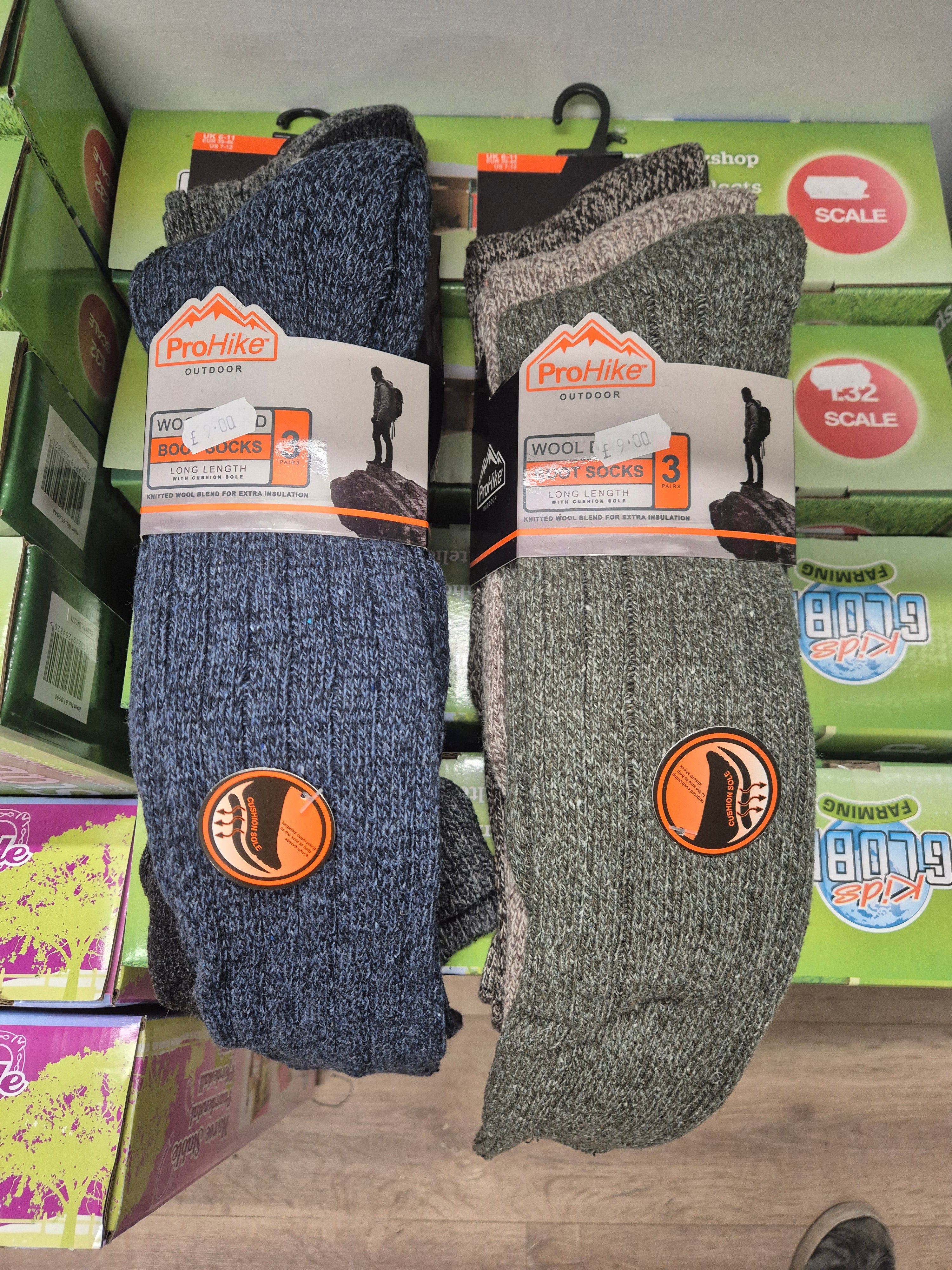 MENS LONG HOSE WOOL THERMAL SOCKS (3PC)