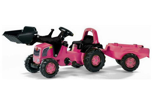 ROLLY KID PINK TRACTOR, TRAILER AND LOADER
