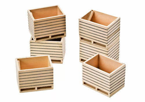 6 Wooden potato boxes