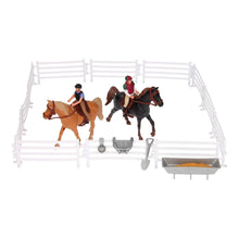 Load image into Gallery viewer, Horses Playset - 2 Horses Riders &amp; Accessories 25 items