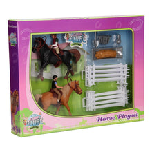 Load image into Gallery viewer, Horses Playset - 2 Horses Riders &amp; Accessories 25 items
