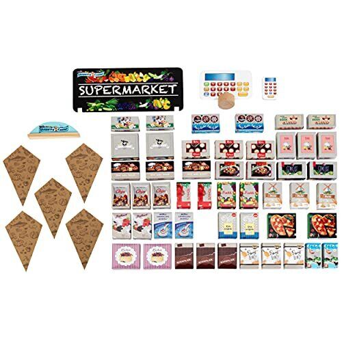 Supermarket Wood (MDF) I Modern Store incl Cash Register, Barrier & Play Money