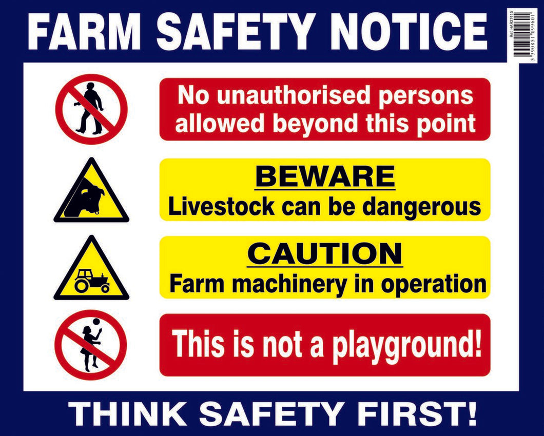 Farm Safety Notice Sign