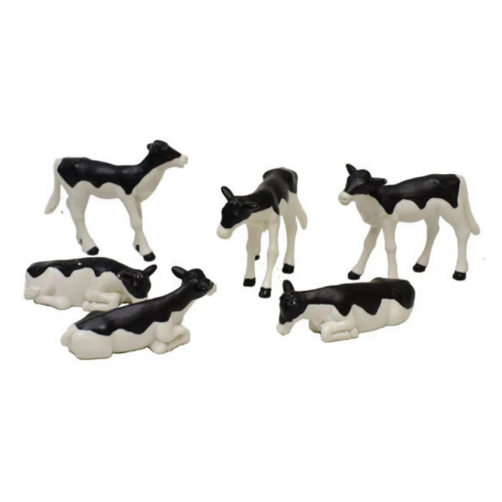 Kids Globe 6 Black & White Standing & Lying Calves