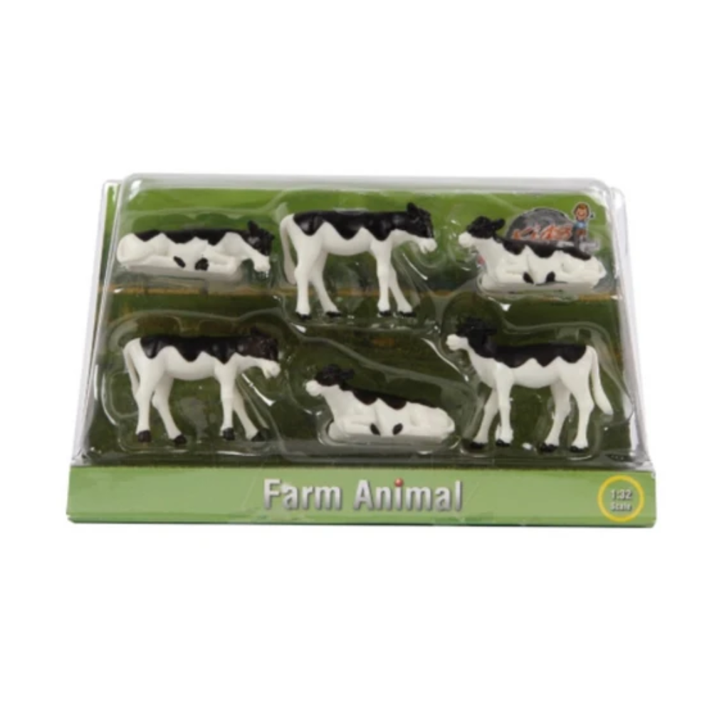 Kids Globe 6 Black & White Standing & Lying Calves