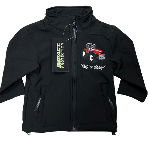Kids Impact Black Softshell Jacket – Massey Ferguson Tractor