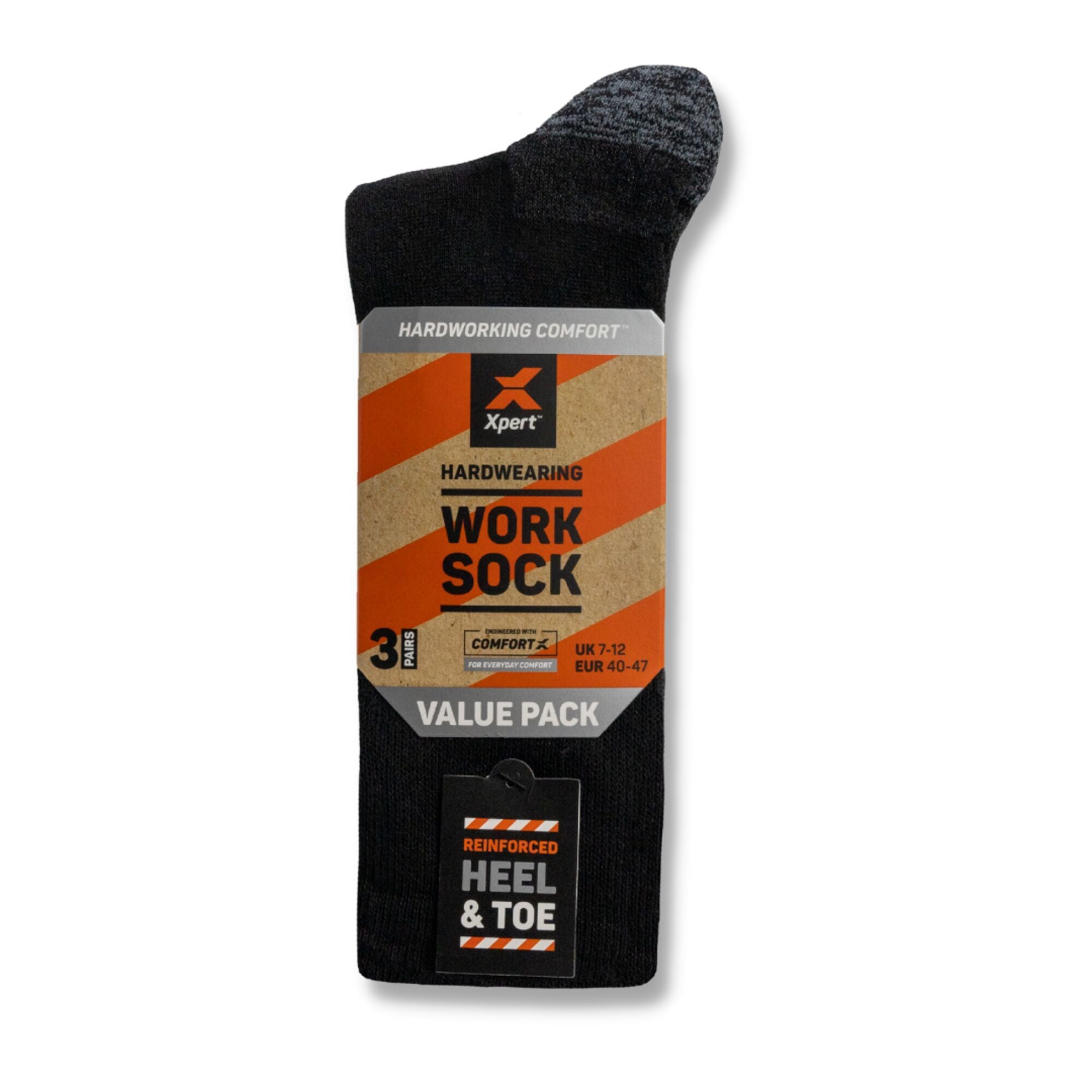 Xpert Core Comfort Work Sock 3 Pack Black/Grey – McCorry Agri