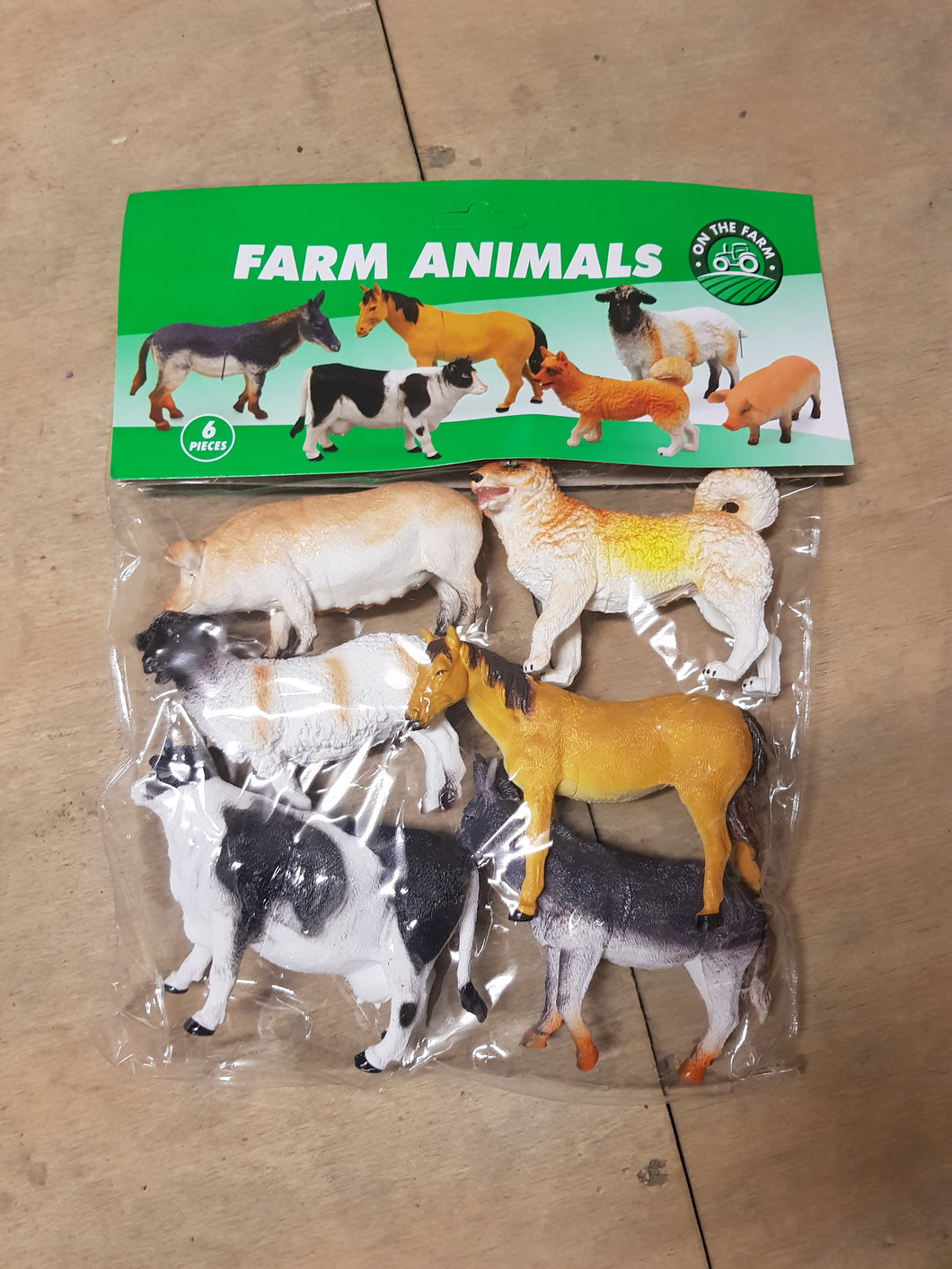 6pc farm animals in large bag