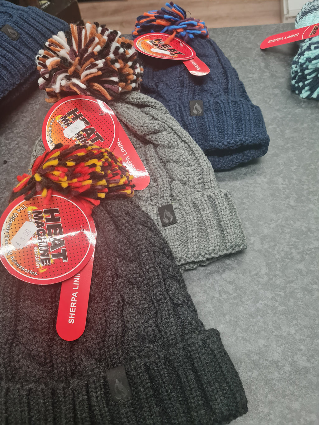 Heat Machine Bobble Hat Sherpa Lined