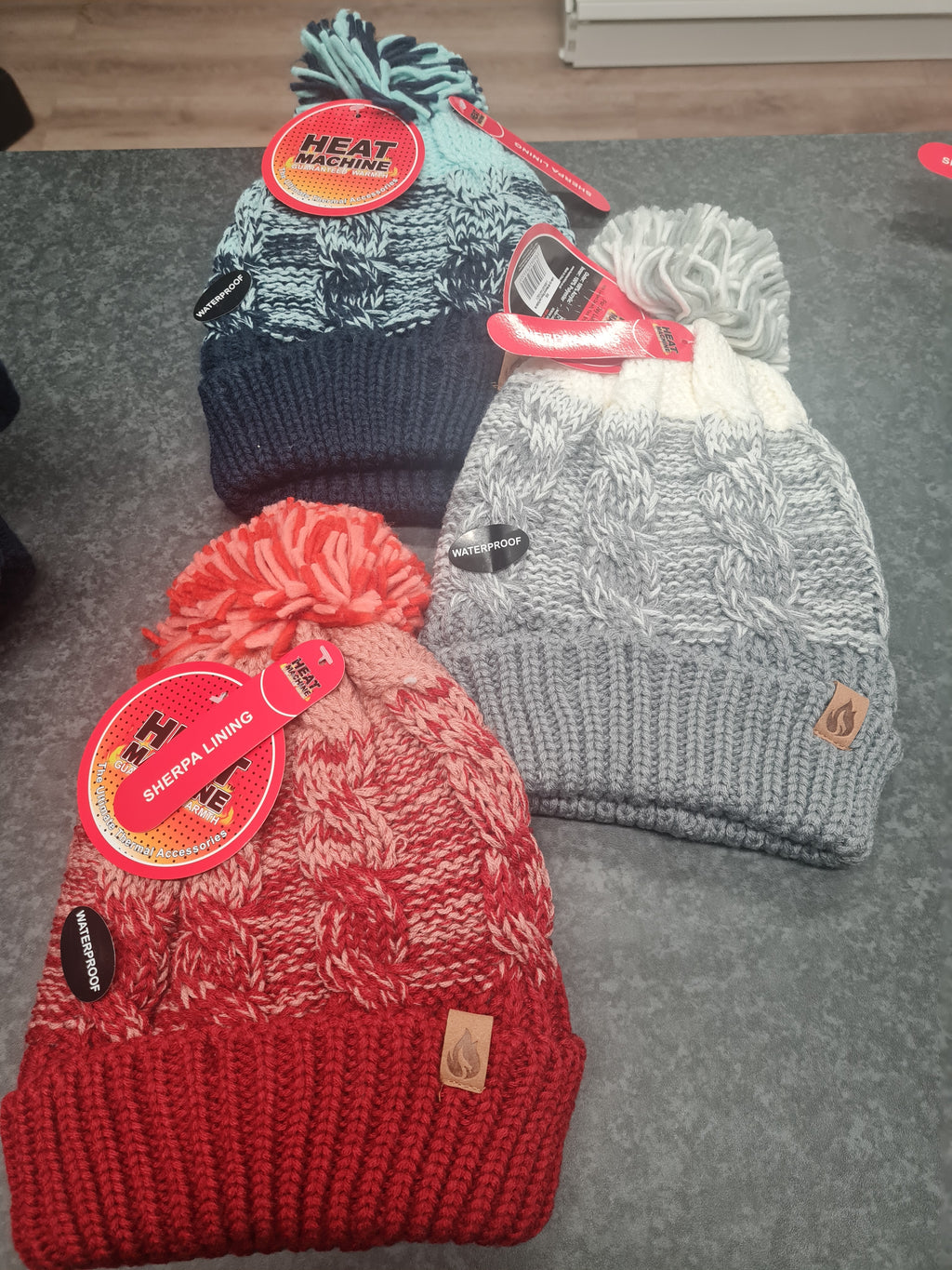 Heat Machine Waterproof Sherpa Lined Bobble Hat