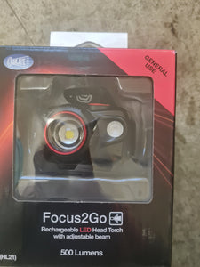Clulite HL21 Focus2Go Rechargeable LED Head Torch With Adjustable Beam