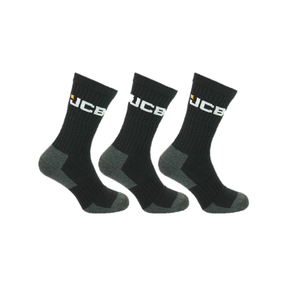 JCB Work Sock 3 Pack Black