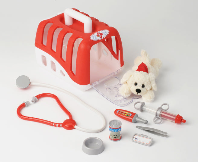 VETERINARY CASE with plush dog