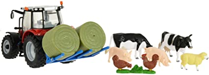 1:32 Massey Ferguson Tractor & Animal Set