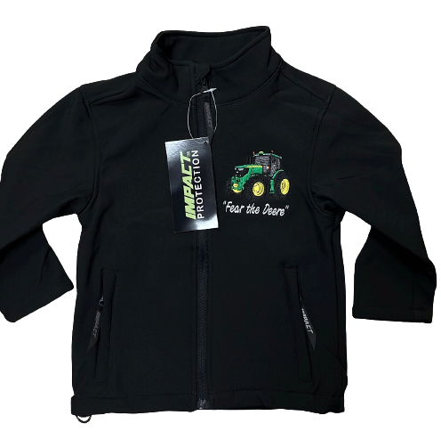 Kids Impact Black Softshell Jacket – John Deere Tractor
