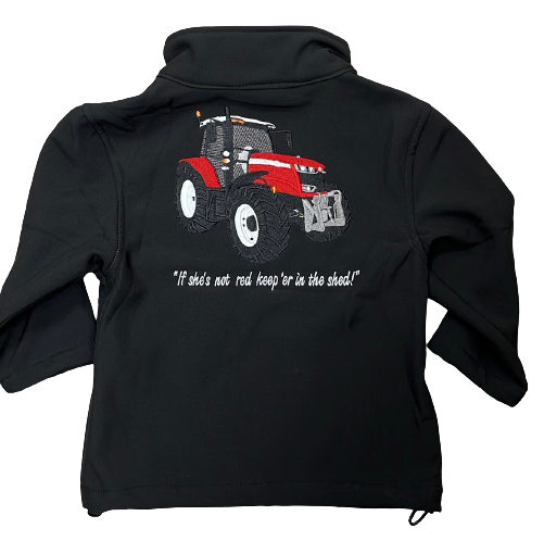 Kids Impact Black Softshell Jacket – Massey Ferguson Tractor