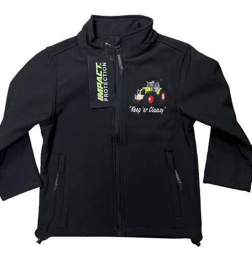 Kids Impact Black Softshell Jacket – Claas Tractor