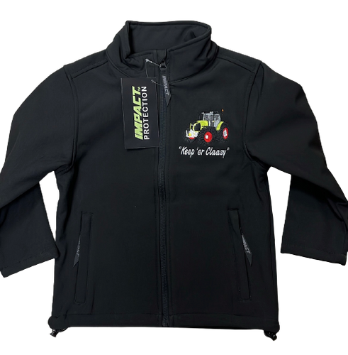 Kids Impact Black Softshell Jacket – Claas Tractor