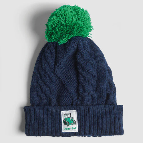 TRACTOR TED NAVY BOBBLE HAT